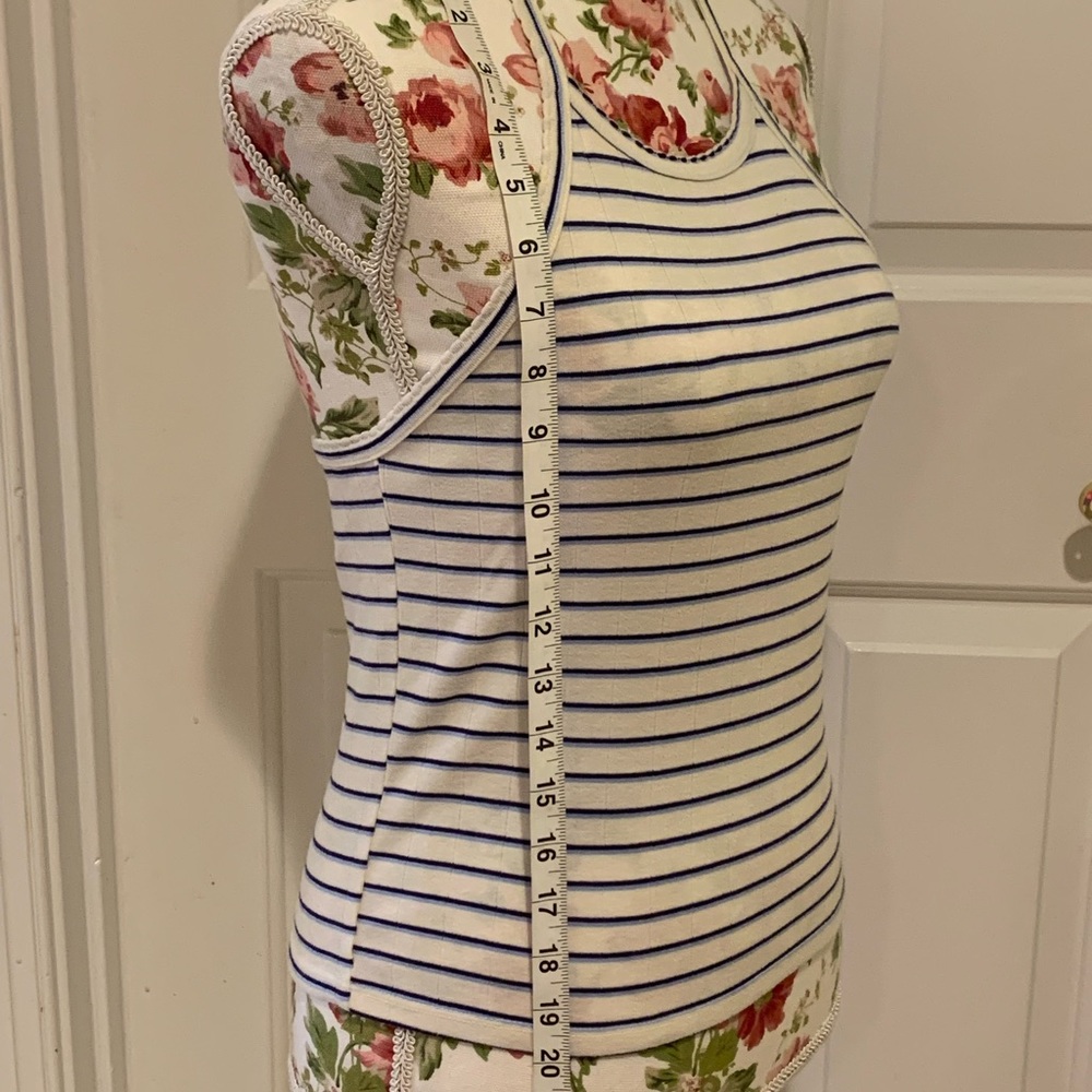 American Eagle white halter top with blue stripes size Medium - Picture 3 of 6